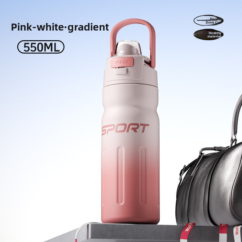 Double-swing lid insulated bottle